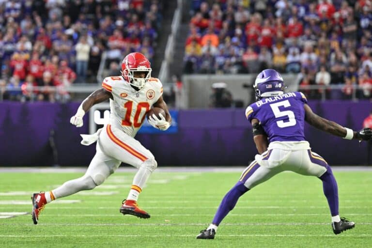 KANSAS CITY, MO - OCTOBER 16: Buffalo Bills wide receiver Isaiah Hodgins (16)  before an NFL game between the Buffalo Bills and Kansas City Chiefs on October  16, 2022 at GEHA Field